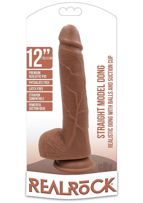 Realrock Straight W/balls 12 Tan - SexToy.com