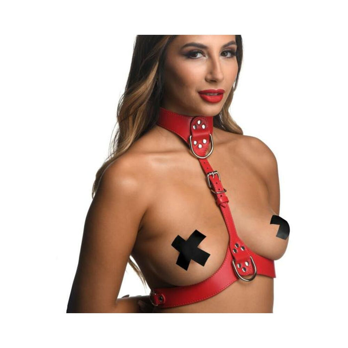 Red Female Chest Harness- Small/medium - SexToy.com