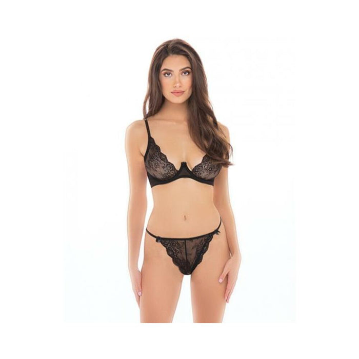 Rene Rofe Staying In Bra Top & Thong Black M/l - SexToy.com