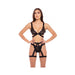 Rene Rofe Straps & Garters Bra Set Black M/l - SexToy.com