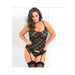 Rene Rofe Va Voom Chemise, Garter & G-String Set Black 1X/2X | SexToy.com