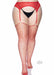 Rhinestone Fishnet Stockings - 1x/2x - Red - SexToy.com