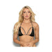 Rhinestone Semi Open Tri Bra Black O/s - SexToy.com