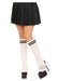 Rib Stirrup Leg Warmers Stripe Os Wht - SexToy.com