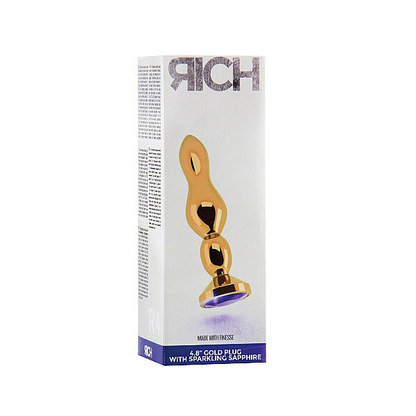 Rich R4 Gold Plug 4.8 Purple Sapphire - SexToy.com