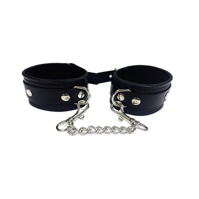 Rouge Leather Ankle Cuffs Black | SexToy.com