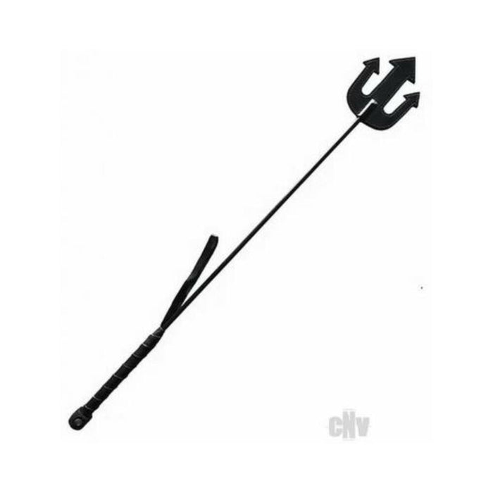 Rouge Leather Devil Riding Crop Black - SexToy.com