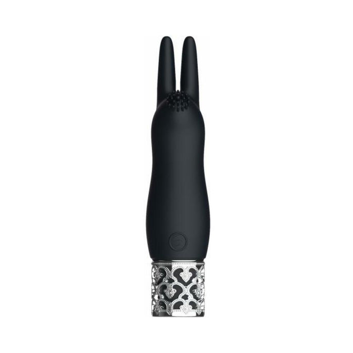 Royal Gems Elegance Black Rechargeable Silicone Bullet - SexToy.com