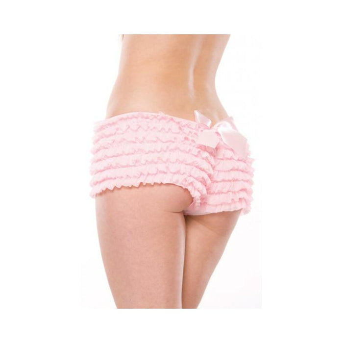 Ruffle Shorts Back Bow Detail Pink OS/XL - SexToy.com