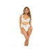 Sadie Underwire Lace Bra & High Waist Panty Bright White Lg - SexToy.com