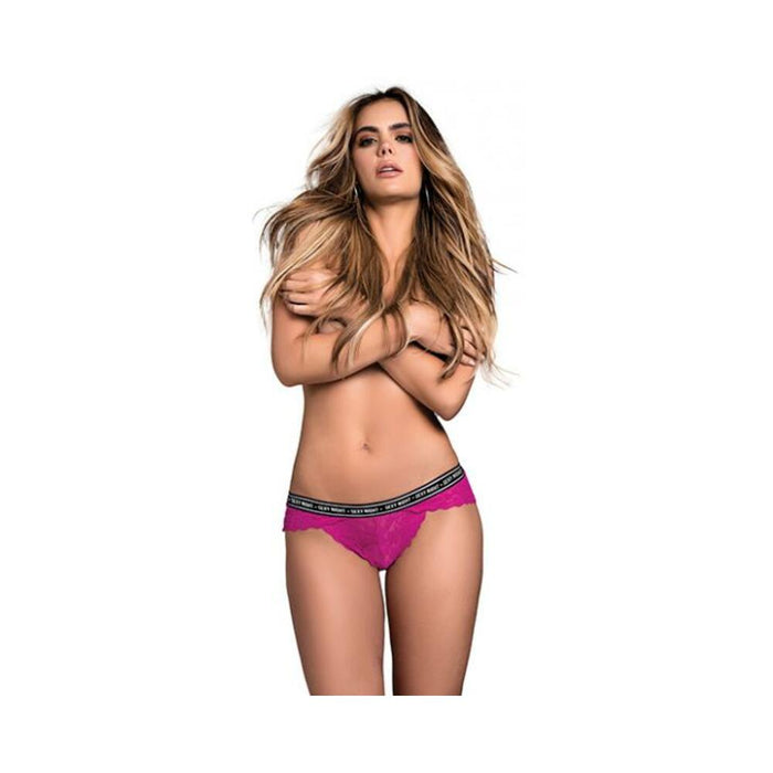 Saturday Sexy Night Lace Panty Fuchsia S/m - SexToy.com