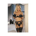 Scalloped Embroidery Shelf Bra Straps Black 32 - SexToy.com