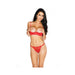 Scalloped Embroidery Shelf Bra Straps Red 32 - SexToy.com