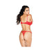 Scalloped Embroidery Shelf Bra Straps Red 36 - SexToy.com