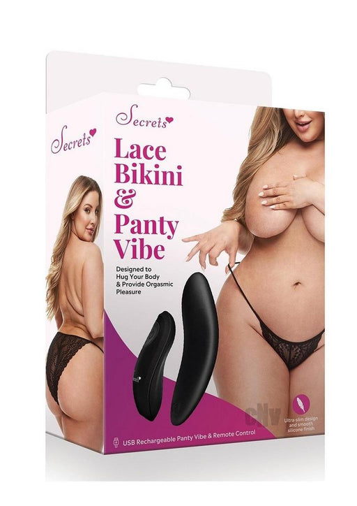 Secret Lace Panty Remote Vibe Q/s Black - SexToy.com