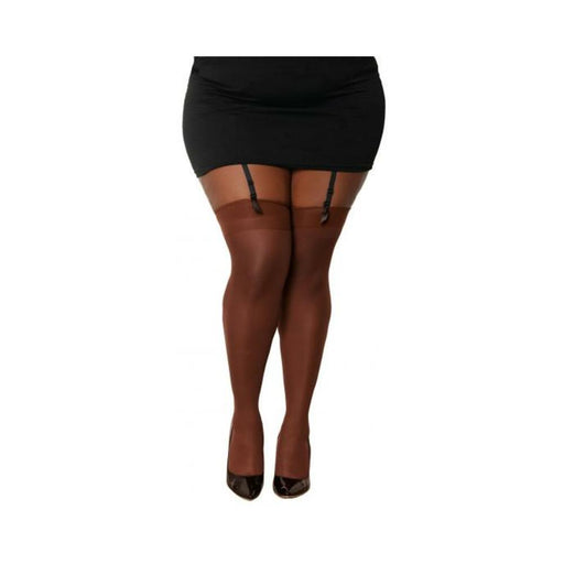 Sheer Thigh High W/ Back Seam Espresso Q/s - SexToy.com