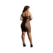 Shots Le Desir Knee-length Lace And Fishnet Dress Black Qs | SexToy.com