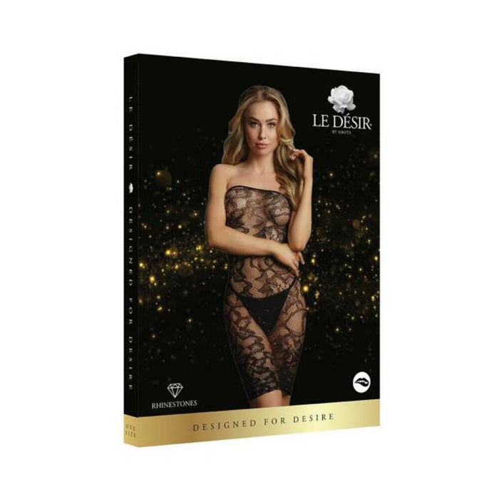 Shots Le Desir Star Rhinestone Dress Os Black | SexToy.com