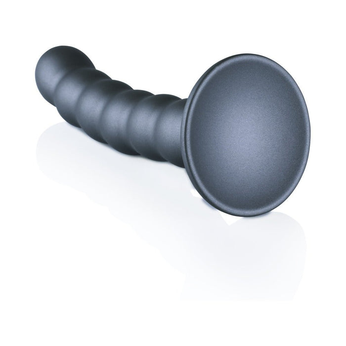 Shots Ouch! Beaded Silicone 5 In. G-spot Dildo Gunmetal - SexToy.com