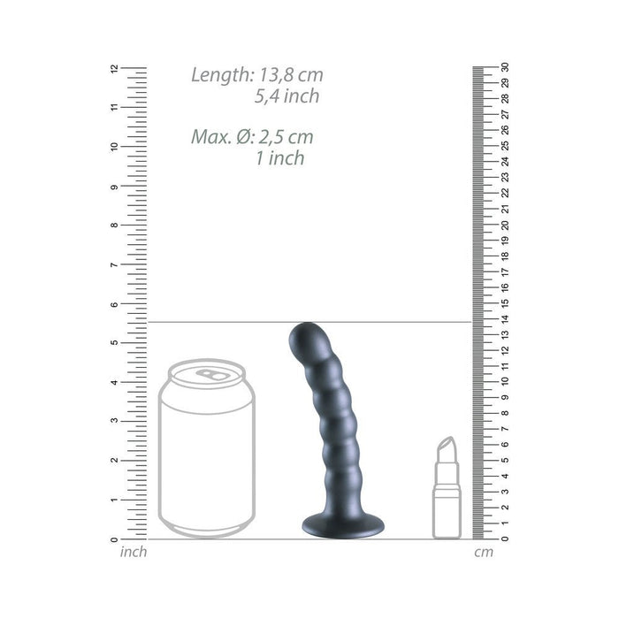 Shots Ouch! Beaded Silicone 5 In. G-spot Dildo Gunmetal - SexToy.com