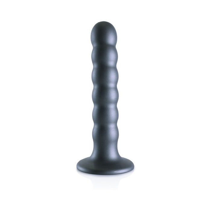 Shots Ouch! Beaded Silicone 5 In. G-spot Dildo Gunmetal - SexToy.com