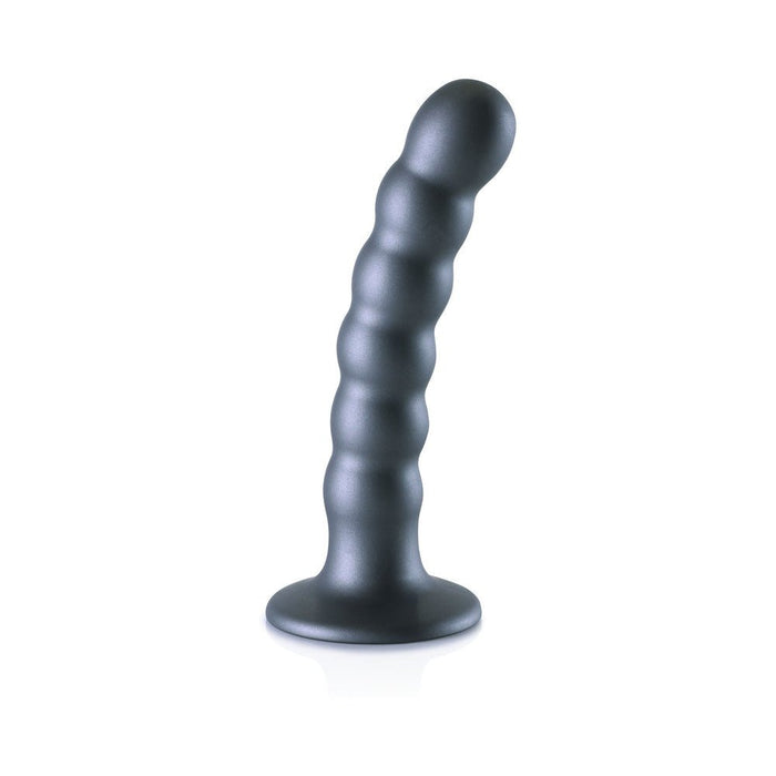 Shots Ouch! Beaded Silicone 5 In. G-spot Dildo Gunmetal - SexToy.com