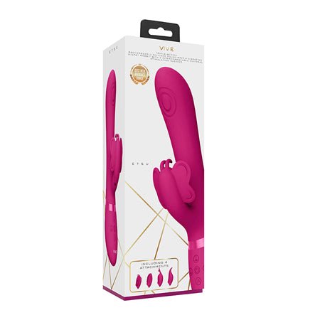 Shots Vive Chou G-Spot Rabbit w/Interchangeable Clitoral Attachments - Pink - SexToy.com