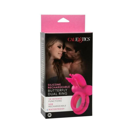 Silicone Rechargeable Butterfly Dual Ring - SexToy.com