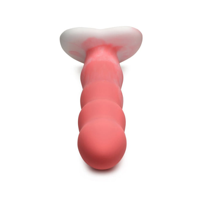 Simply Sweet Wavy 8 In. Silicone Dildo Pink/white - SexToy.com