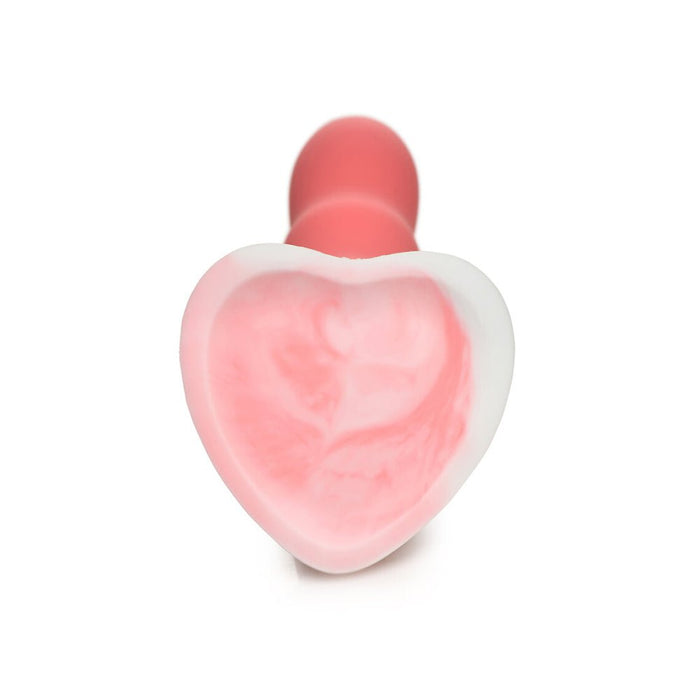 Simply Sweet Wavy 8 In. Silicone Dildo Pink/white - SexToy.com