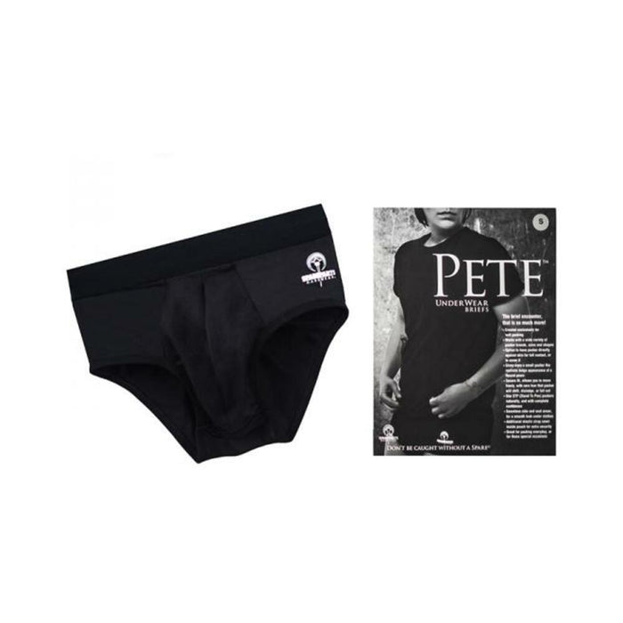 Spareparts Pete Briefs Nylon Packing Underwear Black Size M | SexToy.com