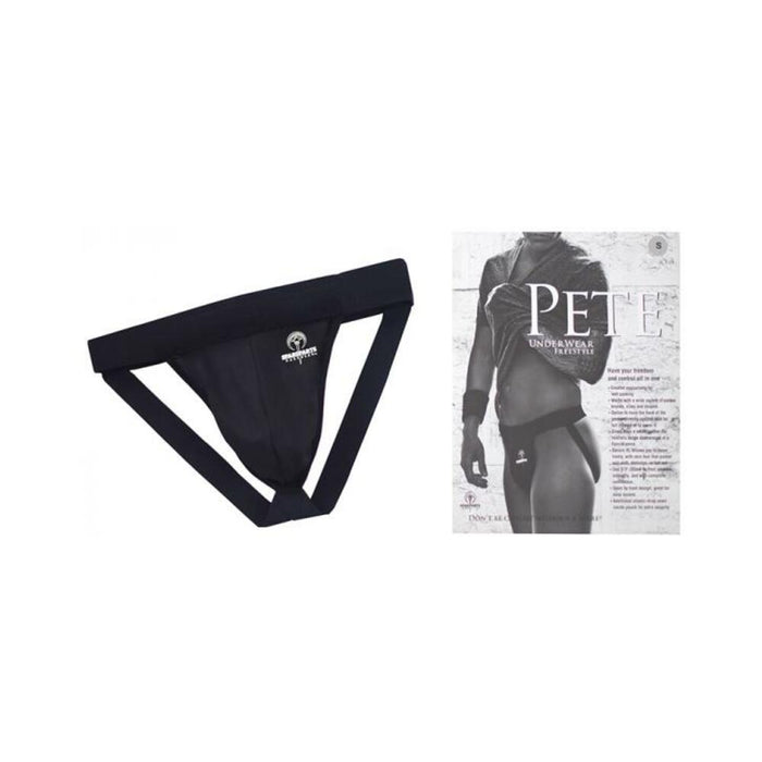 Spareparts Pete Freestyle Nylon Packing Jock Black Size L | SexToy.com