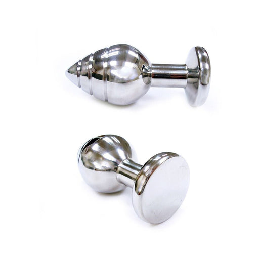 Stainless Steel Grooved Anal Butt Plug (small) | SexToy.com