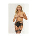 Stretch Lace High Waist Panty W/double Straps & Garters Black Lg - SexToy.com