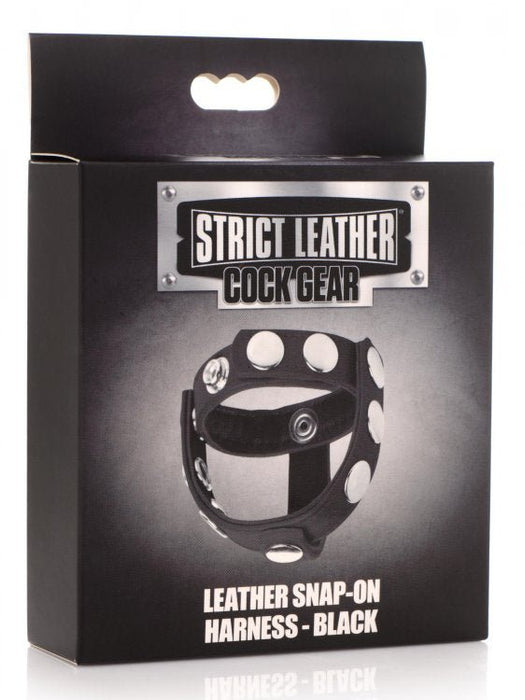 STRICT LEATHER COCK GEAR SNAP ON HARNESS BLACK - SexToy.com