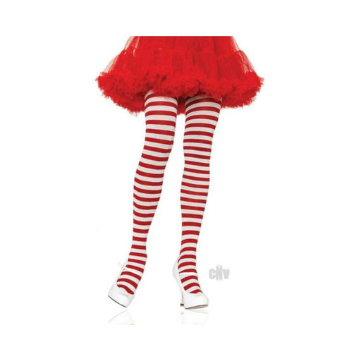 Striped Tights Plus White/red - SexToy.com