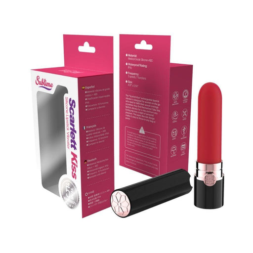 Sublime Scarlett Kiss Silicone Lipstick Vibrator Red - SexToy.com