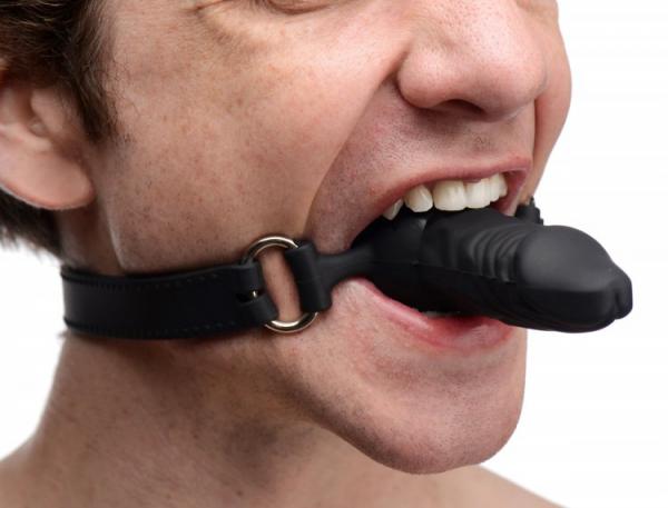 Suppressor Silicone Mini Face Banger Gag Black | SexToy.com