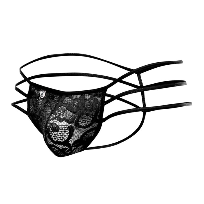 Triple Lace String Thong Black L/Xl - SexToy.com