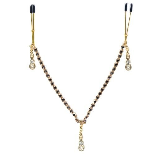 TWEEZER CLAMP W/3 PENDANTS & BEADED CHAIN - SexToy.com