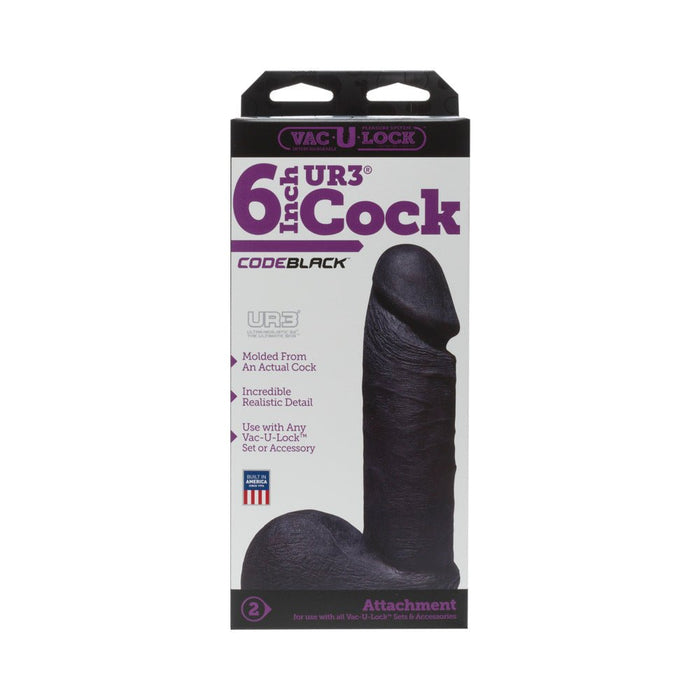 Vac-u-lock - Ur3 6in Realistic Cock Codeblack - SexToy.com