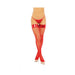 Vinyl Top Fishnet Stocking Red O/s - SexToy.com