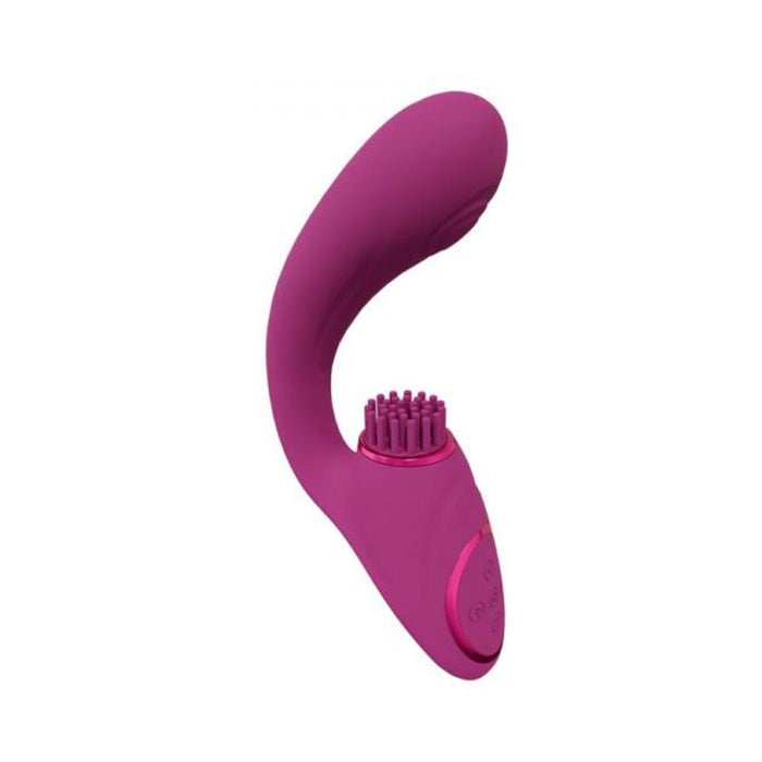 Vive Gen Rechargeable Triple Motor G-spot Vibrator With Pulse Wave And Vibrating Bristles Pink - SexToy.com