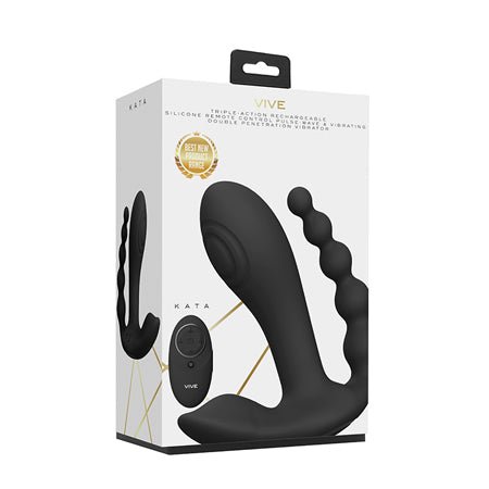 Vive Kata Double Pen Vibe Black - SexToy.com