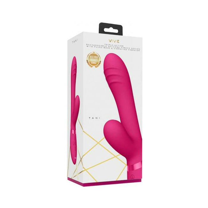 Vive - Tani Rechargeable Pulse-wave Triple-motor Finger Motion Silicone Vibrator - Pink | SexToy.com