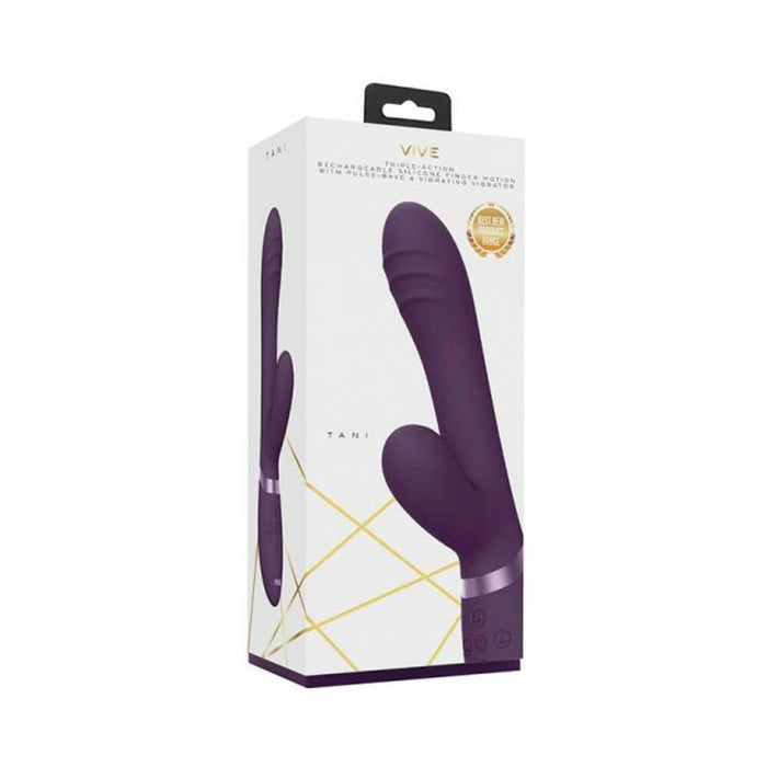 Vive - Tani Rechargeable Pulse-wave Triple-motor Finger Motion Silicone Vibrator - Purple | SexToy.com