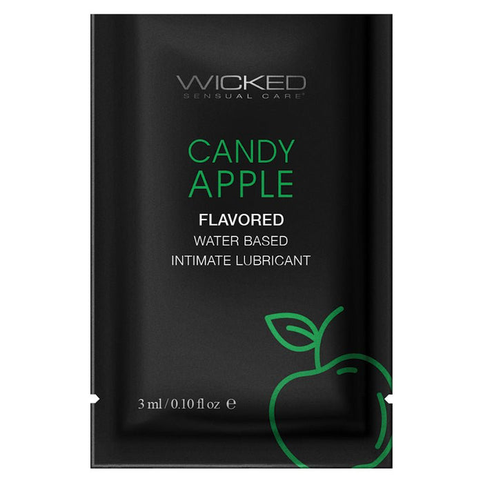 Wicked Sensual Care Aqua Water Based Lubricant - .1 oz Candy Apple - SexToy.com