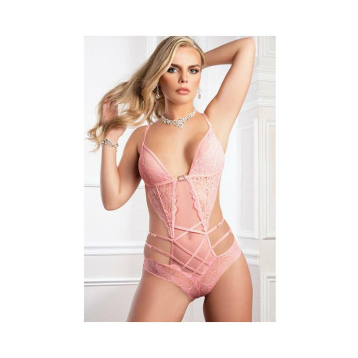 Wonder Teddy W/curve Framing Straps Baby Pink O/s - SexToy.com