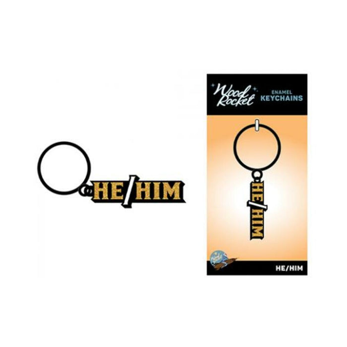 Wood Rocket He/him Keychain - Black/gold - SexToy.com