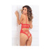 X Marks The Spot Lace Teddy Red M/L - SexToy.com